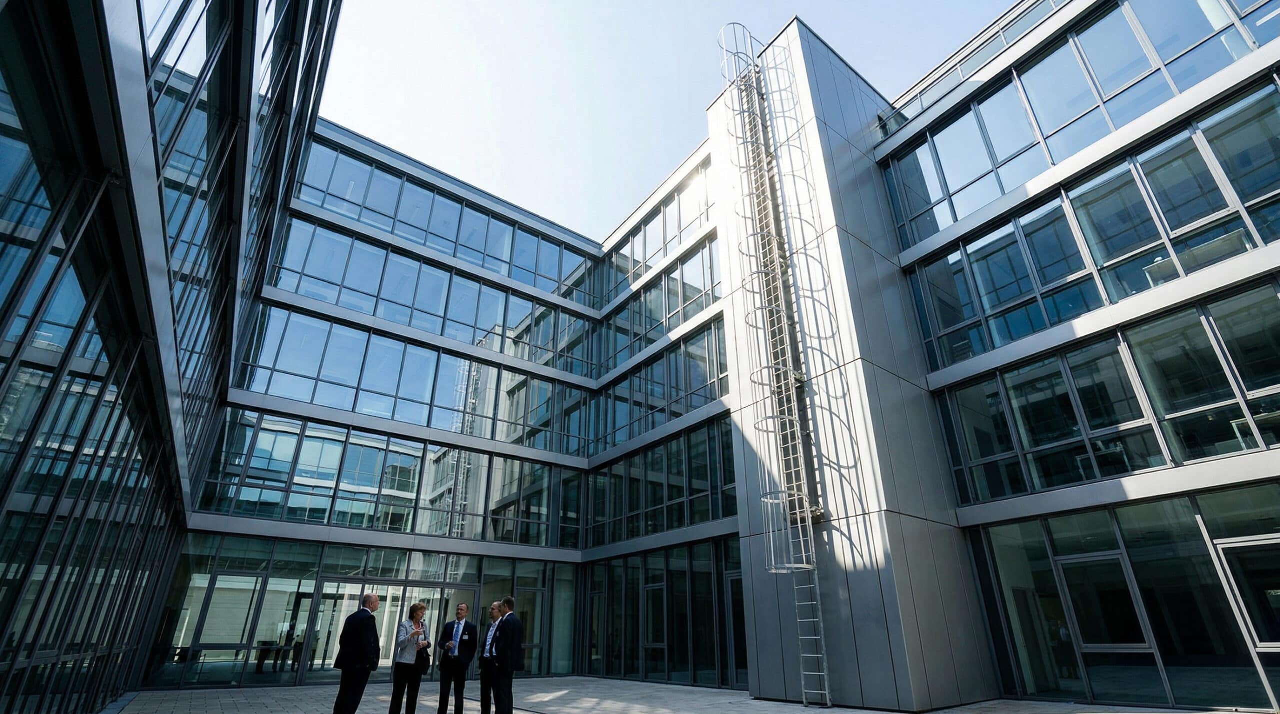 Installation d'une échelle à crinoline sur un immeuble par VITALIS